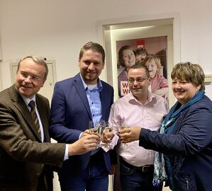 Landrat Rolf Lindemann, Ludwig Scheetz (MdL), Matthias Bradtke (SPD-Storkow), Cornelia Schulze-Ludwig (Bürgermeisterin)