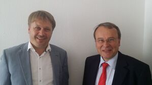 Frank Steffen und Rolf Lindemann am Rande der Pressekonferenz